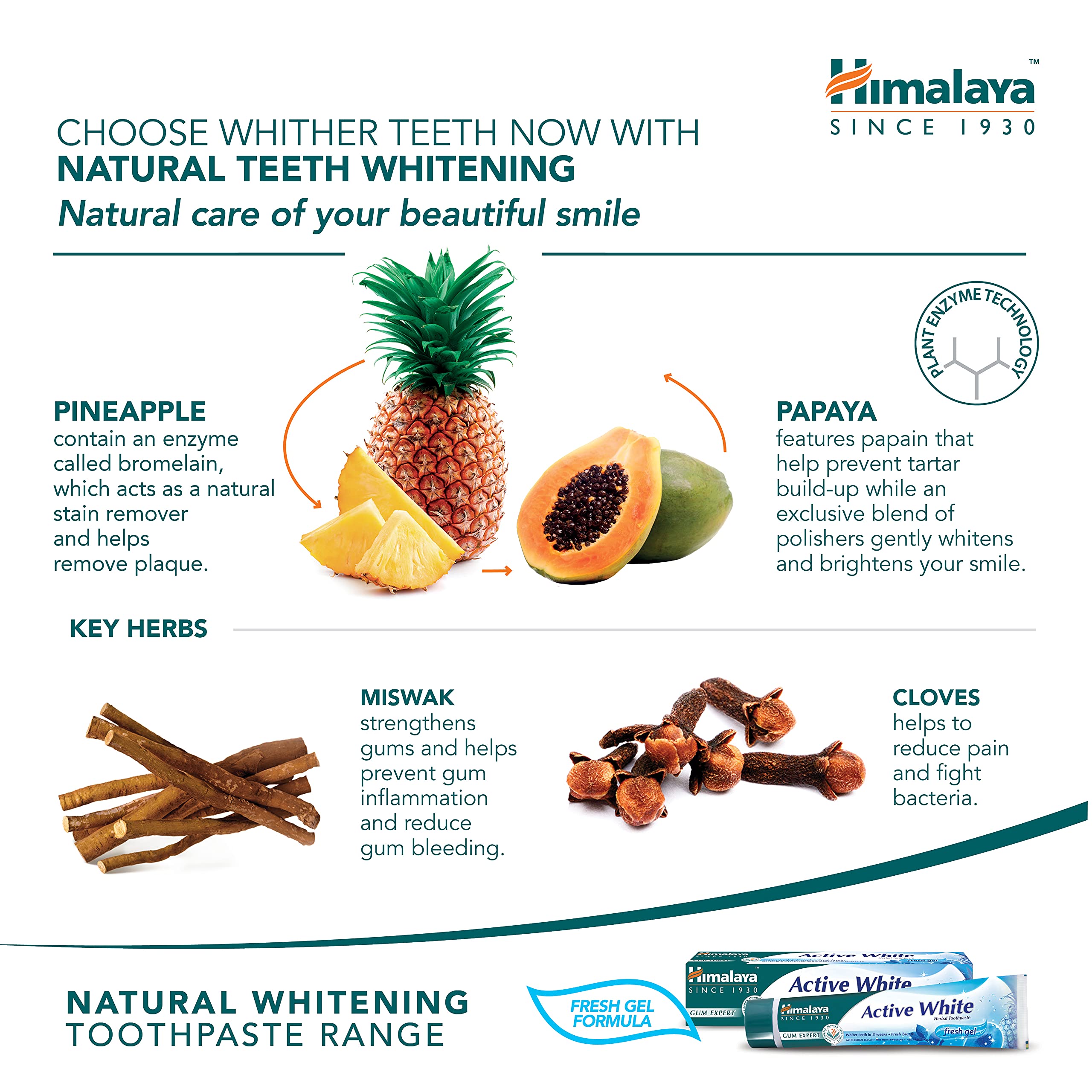 Ba tuýp kem đánh răng trắng sáng - Himalaya Sparkling White Toothpaste 100g