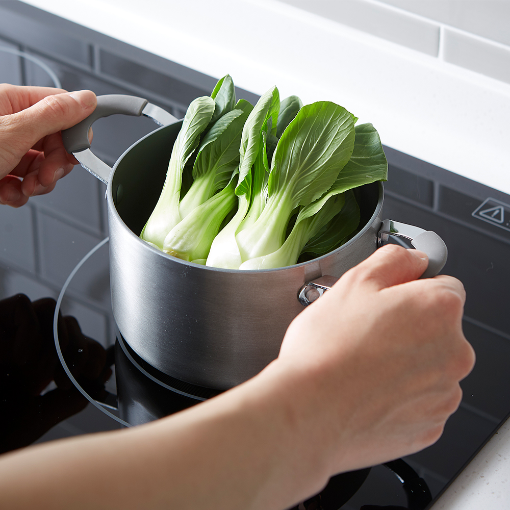 Nồi chống dính nhôm Lock&Lock Handycook 14cm LHD1142 - 2 tay cầm - Có kèm nắp - Màu xám