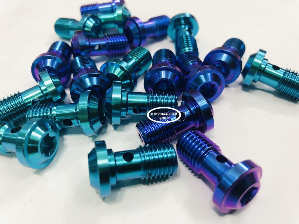 Ốc Titan GR5 gắn DÂY DẦU (màu xanh tím,xanh lục)