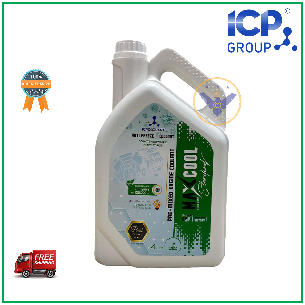 COMBO 2 can nước làm mát động cơ ô tô (màu xanh) Maxcool Stardard Can 4L
