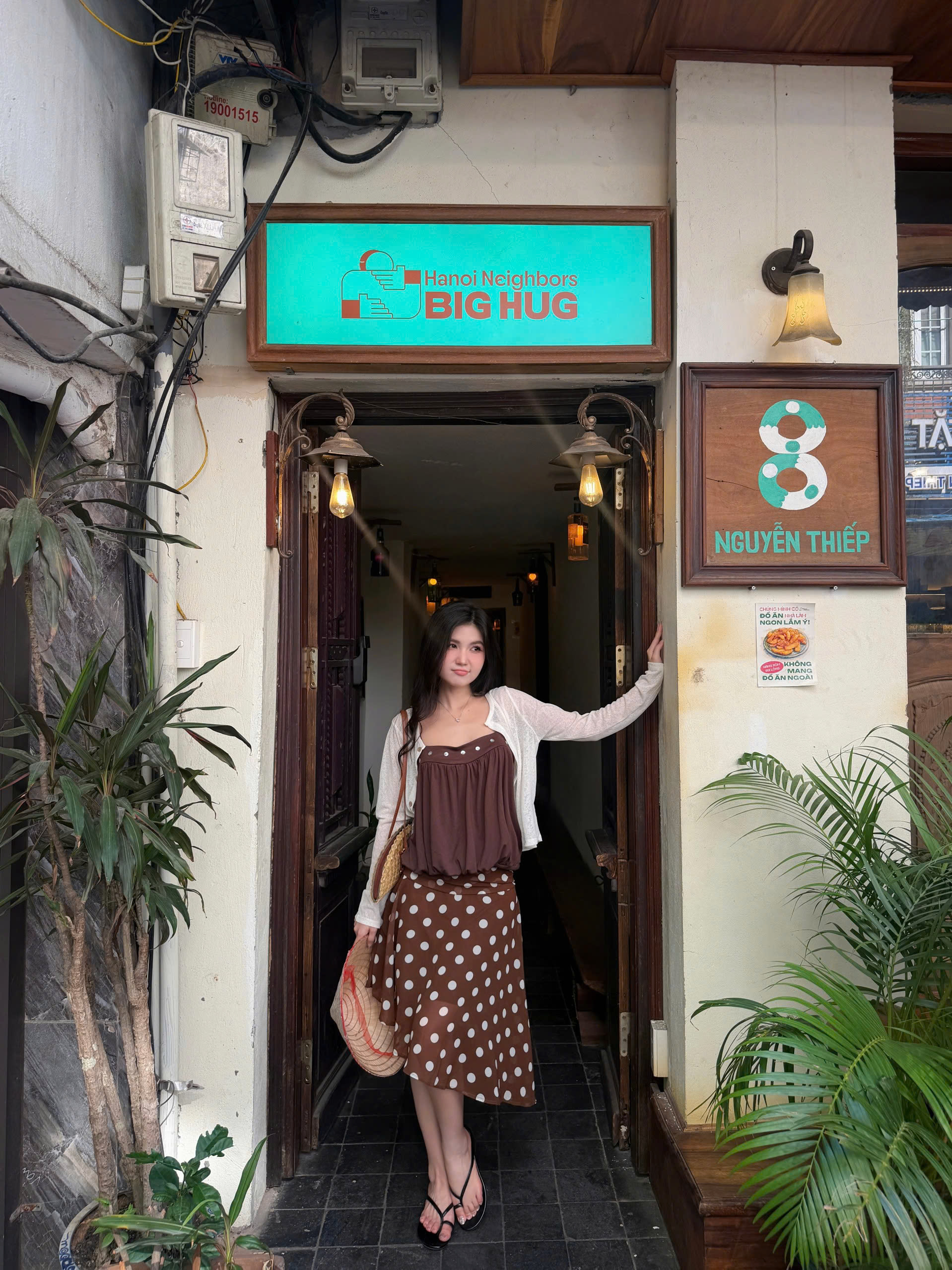 (HAVANA) Chân váy lửng tà lệch GRACE skirt chấm bi phối cách điệu bảng hông CV546