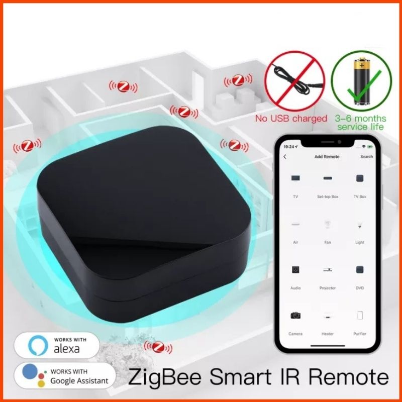 Bộ điều khiển Tivi Máy lạnh Tuya Zigbee Smart IR Remote Control