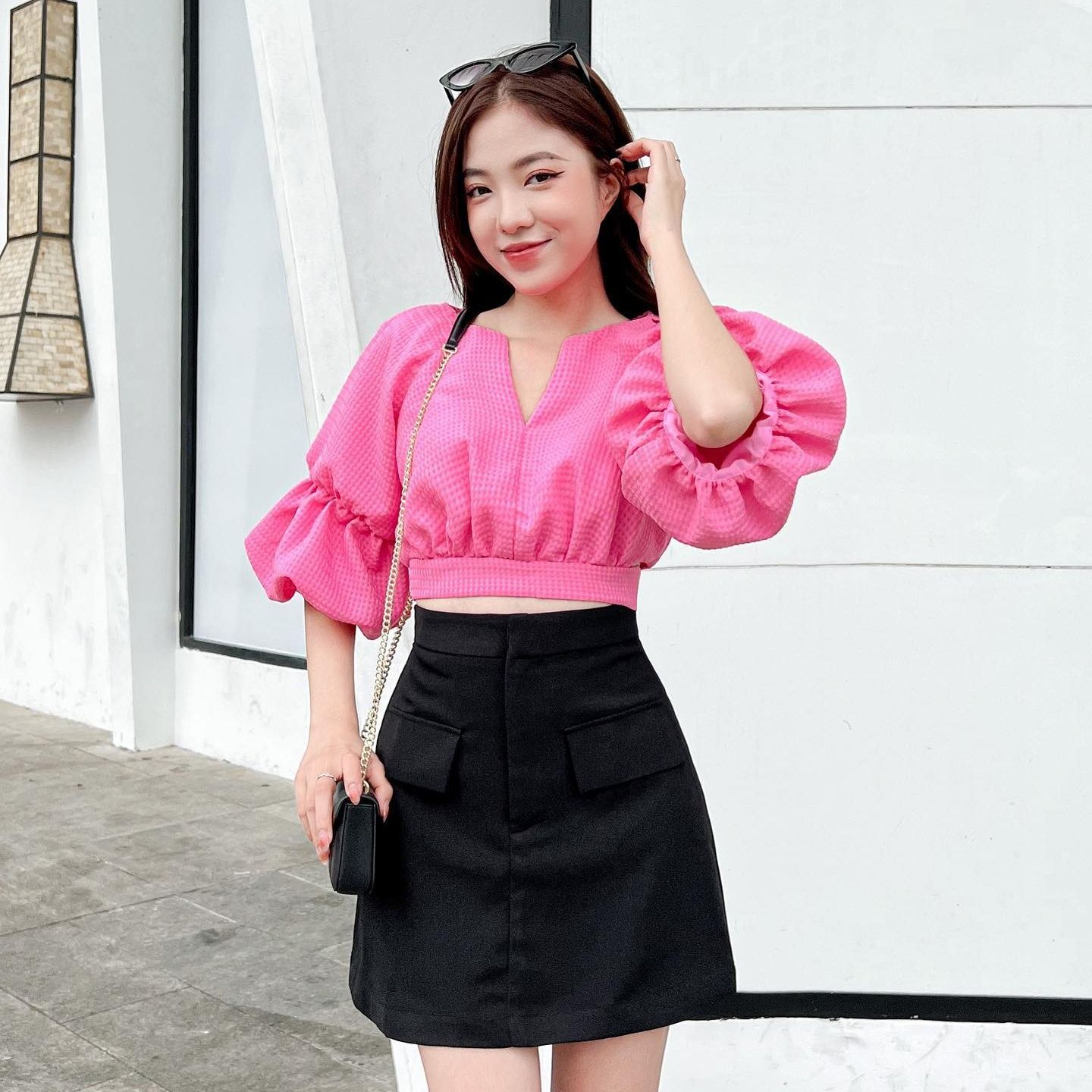 Áo LASI - Áo tay phồng cột nơ phía sau
