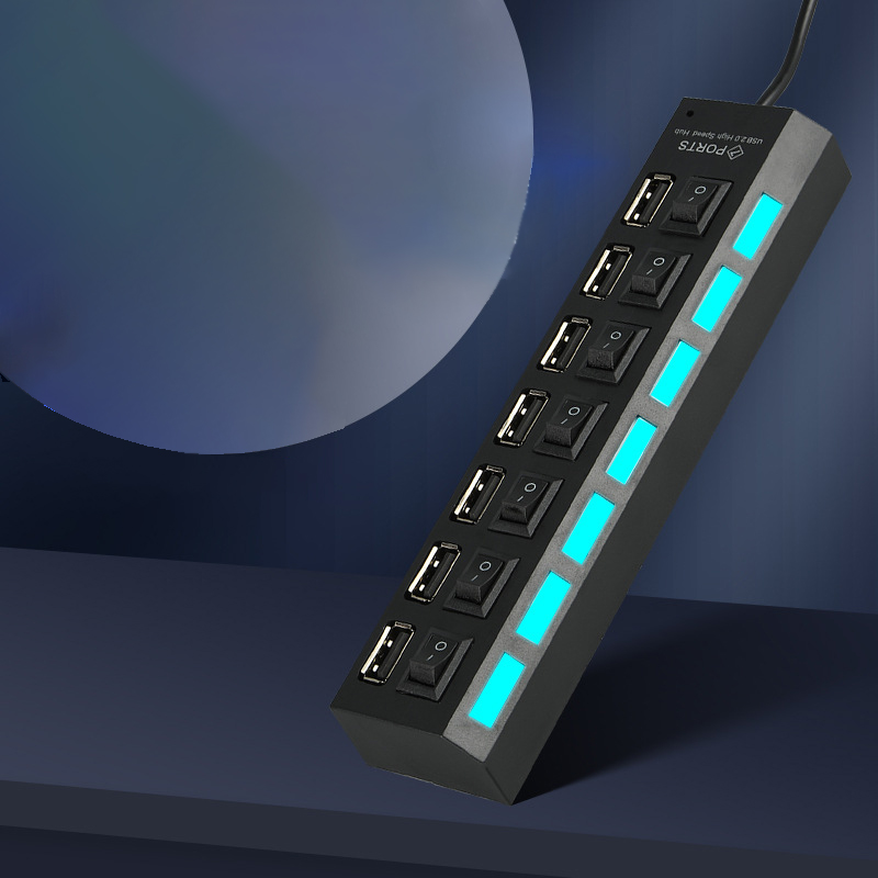 7 Port USB splitter with switch