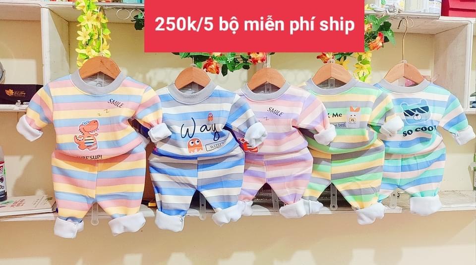 BỘ NỈ LÓT LÔNG CHO BÉ CHẤT DẦY ( TẶNG KÈM QUÀ TẶNG )