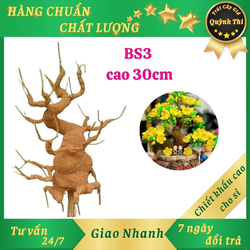 Gốc cây bonsai giả - loại bs3 cao 30 cm