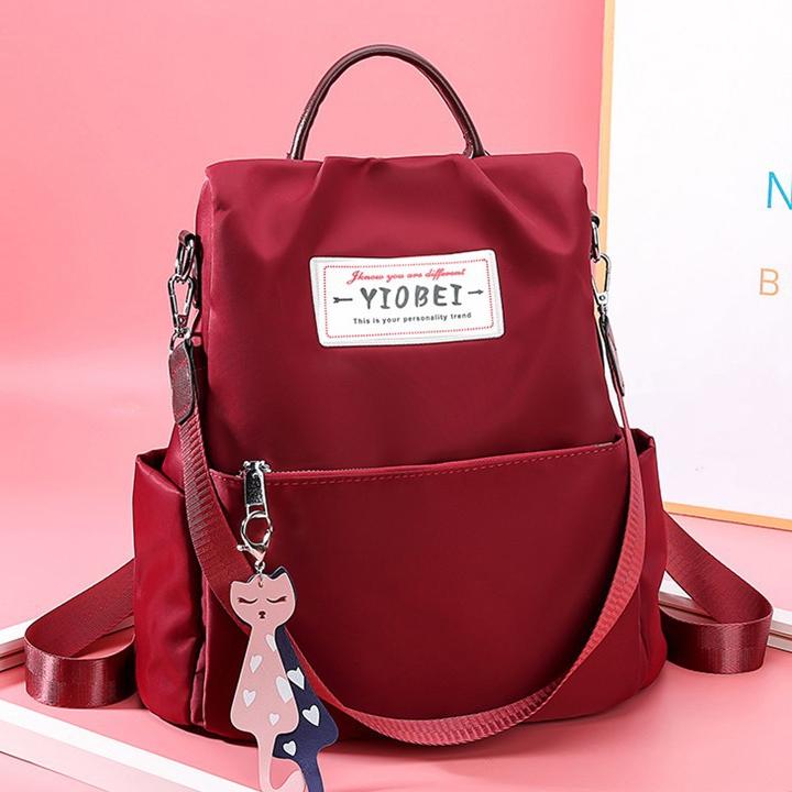 Balo thời trang nữ vải dù chống thấm nước Balo hàn quốc kiểu dáng thời trang hợp xu hướng tặng kèm móc khóa mèo dễ thương LX005