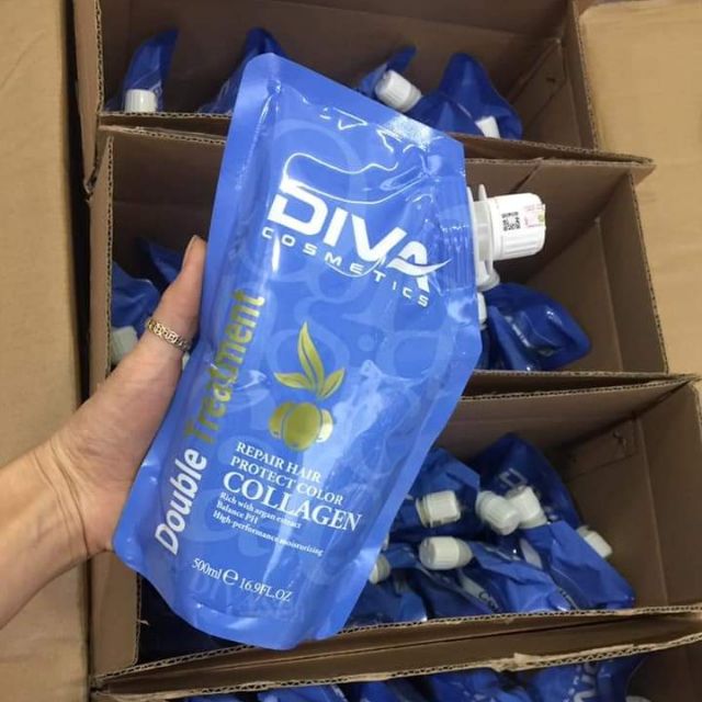 Dầu hấp DIVA Cosmetics Protect Color Phục hồi hư tổn, Giữ màu và Dưỡng tóc mềm mượt 500ml