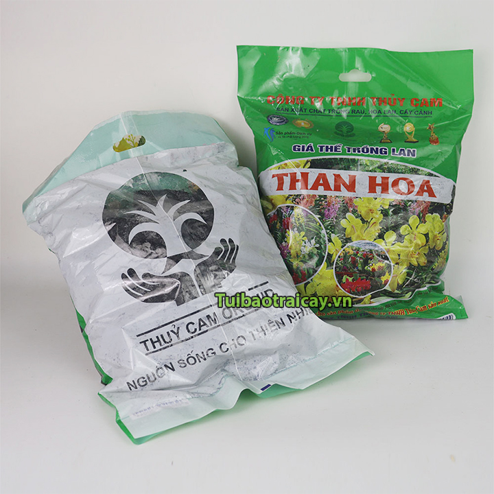 Than củi giá thể trồng lan - gói 1kg