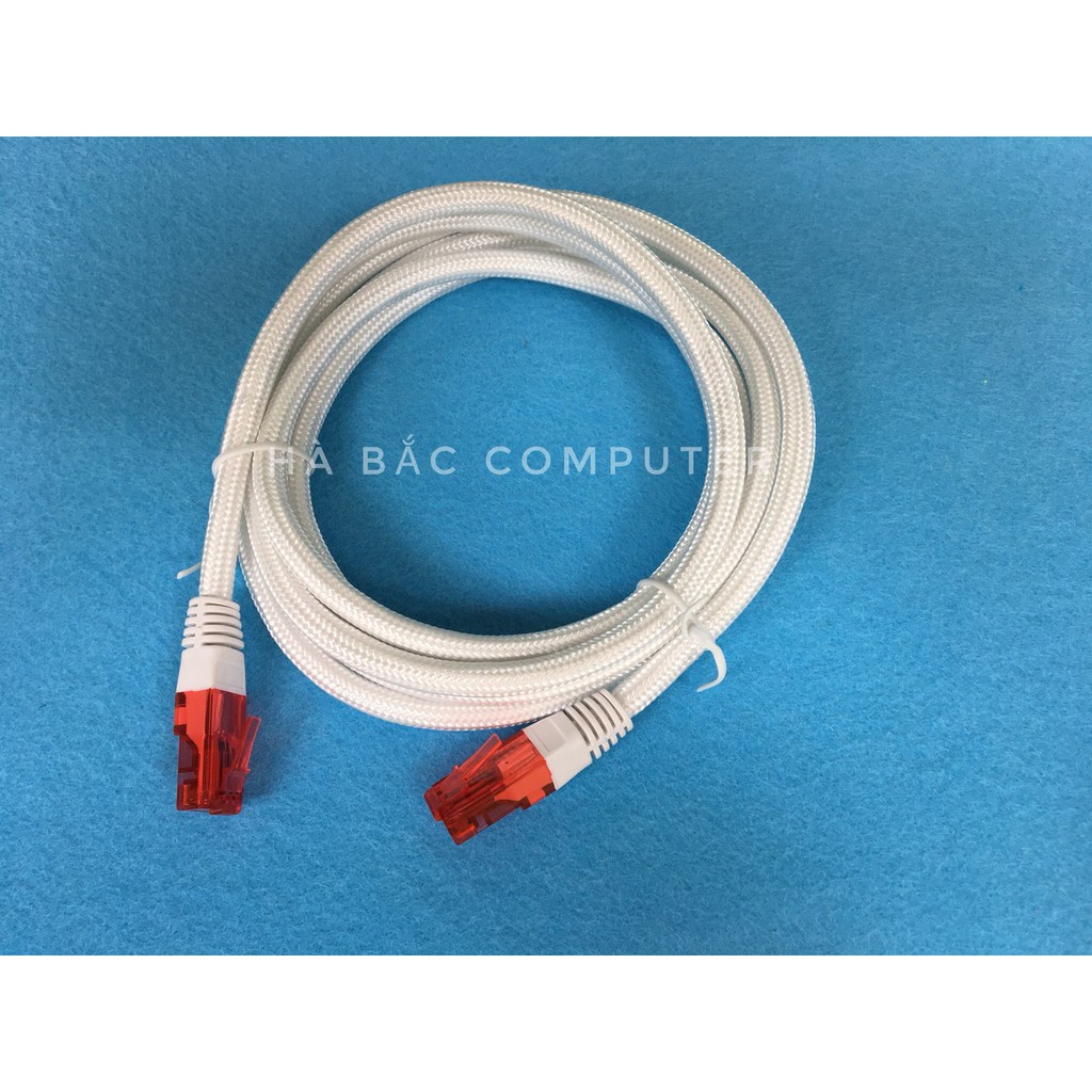 Dây mạng 2m đúc sẵn 2 đầu dây bọc dù lõi đồng - cáp mạng cat5 bấm sẵn