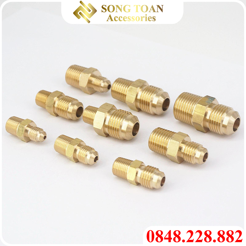 Đầu nối côn lồi nối ống đồng, khớp nối ống đồng NPT - Brass Flare Fitting connector