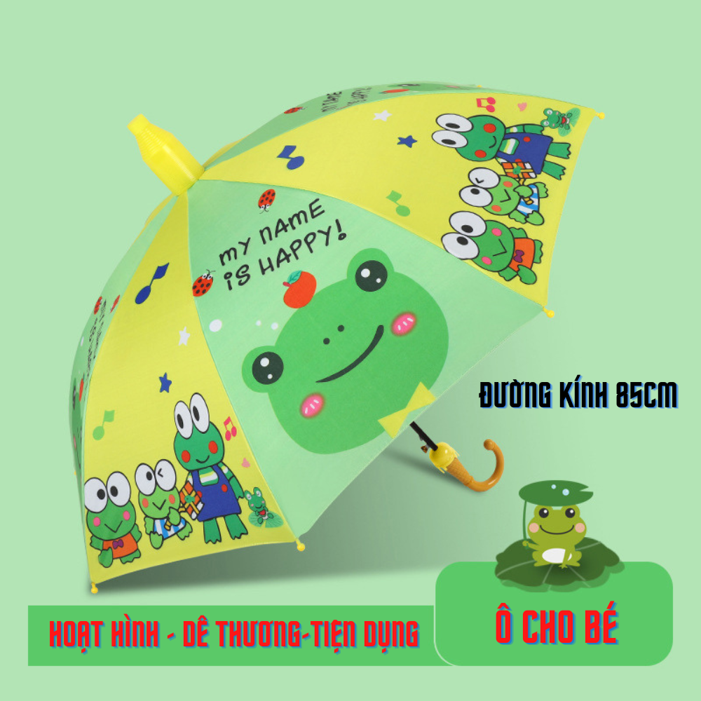 Ô trẻ em hoạt hình ngộ nghĩnh dễ thương.Ô cho bé trai và bé gái khung thép chắc chắn, vải dù 2 lớp, chống nước tốt