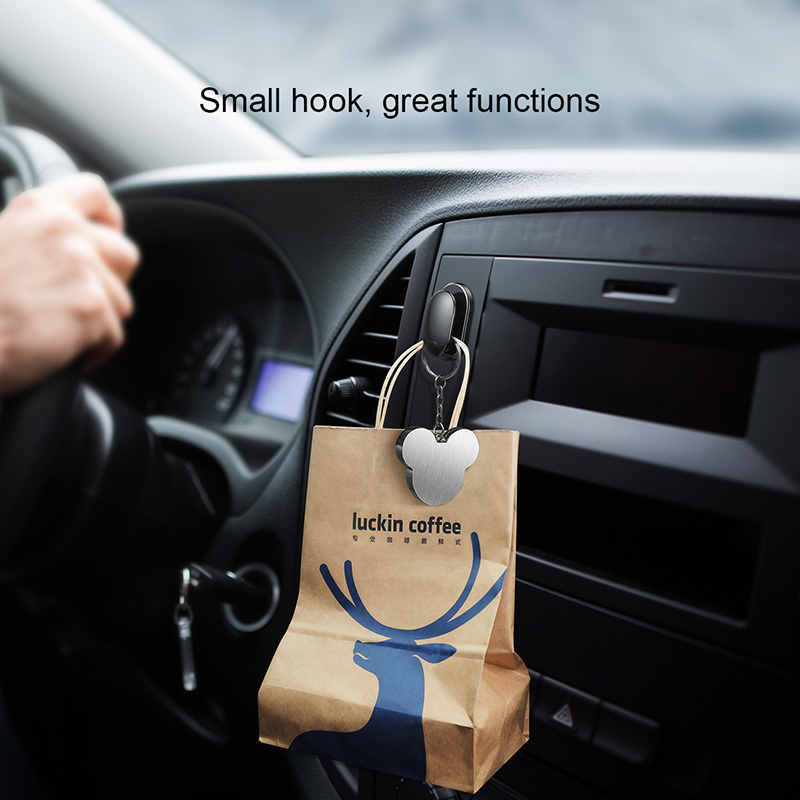 Baseus 4Pcs Car Hooks Organizer Storage for USB Cable Headphone Key Storage Self Adhesive Wall Hook Hanger Clip