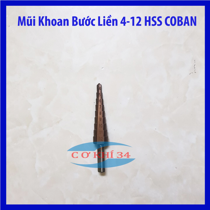 Mũi khoan inox, sắt, nhôm... mũi khoan tháp 4-12mm siêu cứng