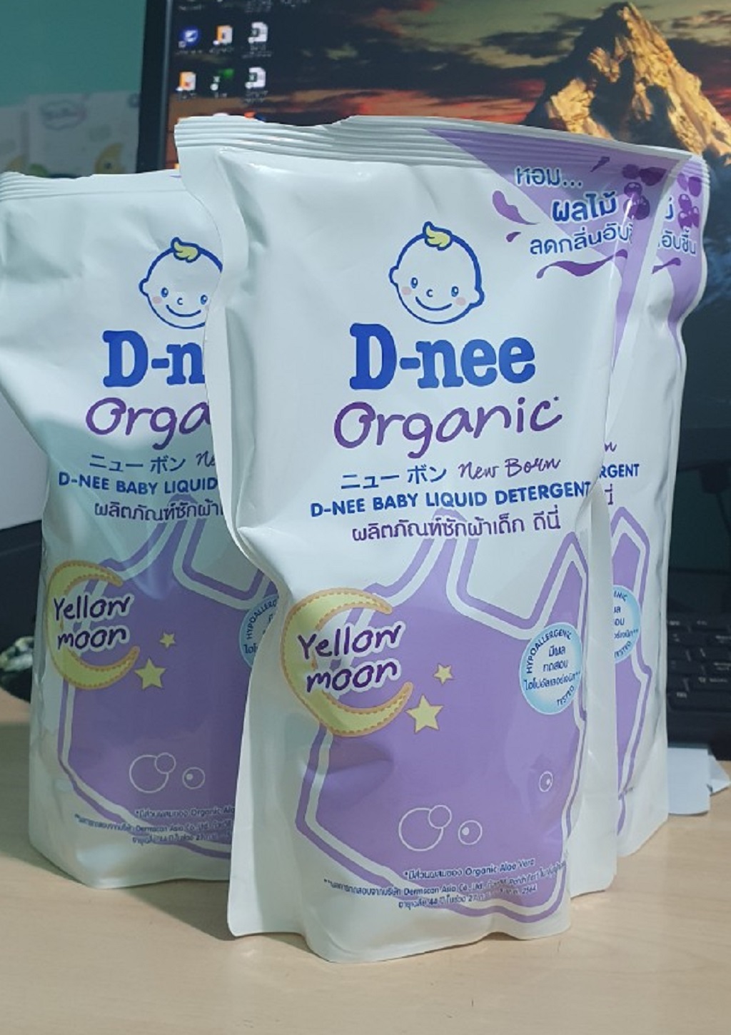 Chính hãng Nước giặt xả trẻ em thái lan Dnee organic 600ml