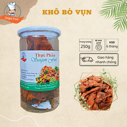 Khô bò vụn miếng lớn vị cary 250g - saigonfood