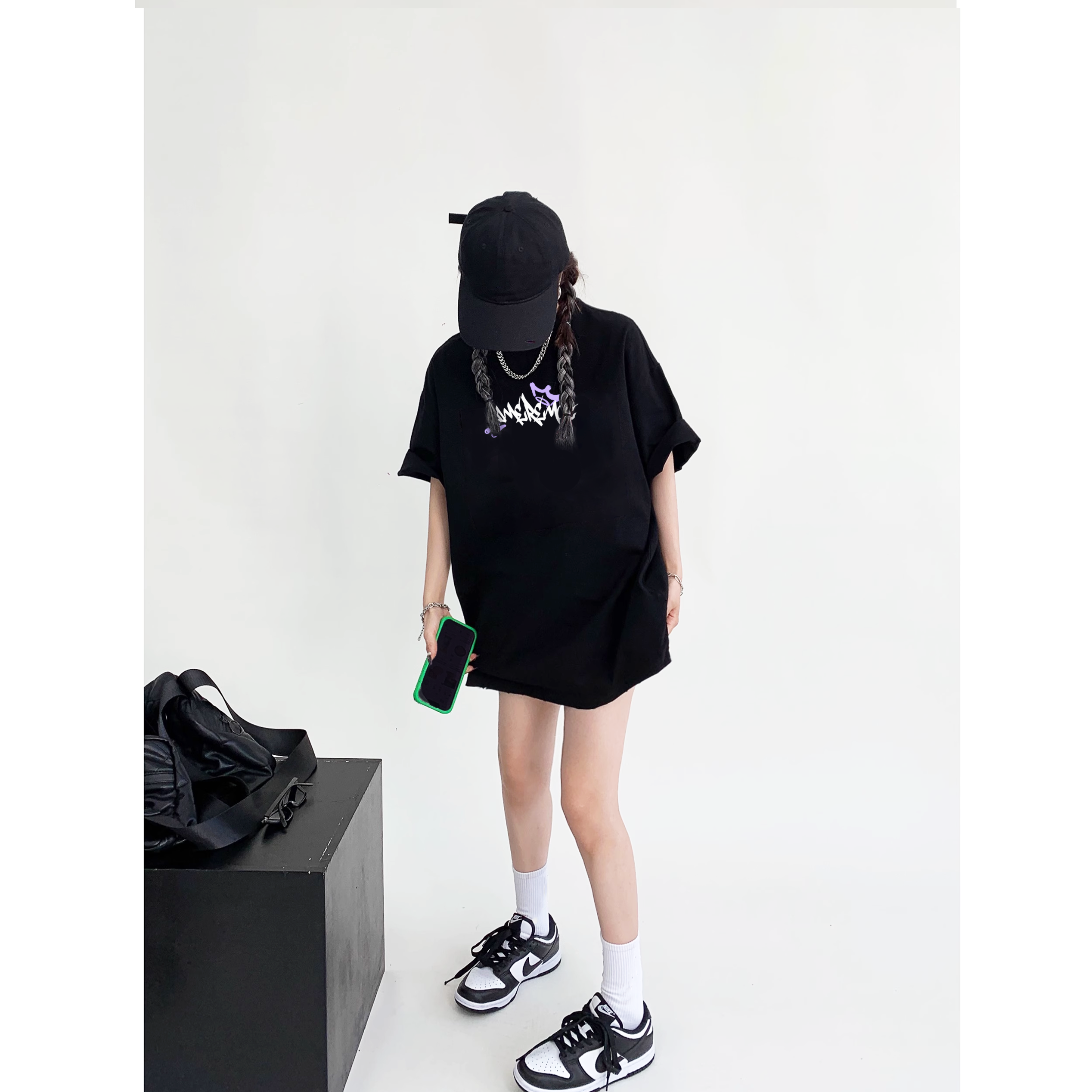 Áo thun form rộng LIMERENCE - Basic Tee Graffiti tím cotton cao cấp co giãn, dày dặn Local Brand
