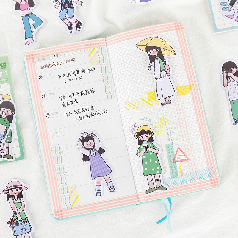 [HCM]16 sticker bé gái trang trí dễ thương (Hàng có sẵn)