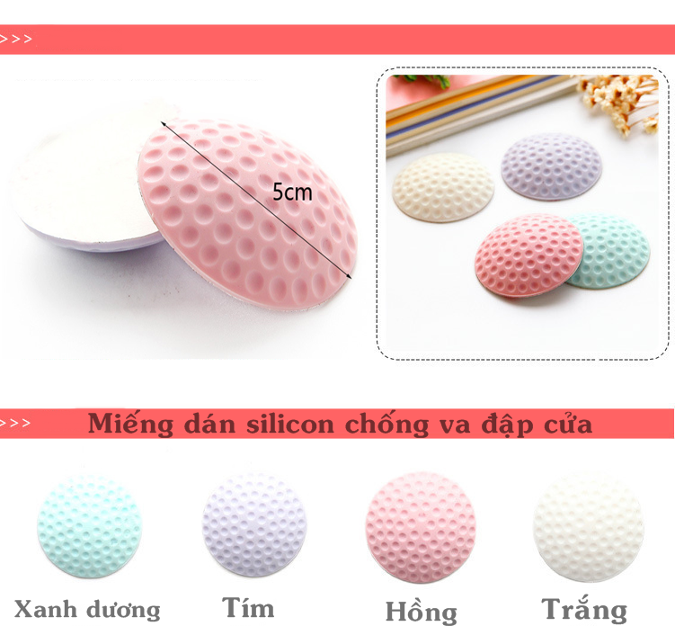 [HCM]Set 2 Miếng Dán Silicon Chống Va Đập Cửa
