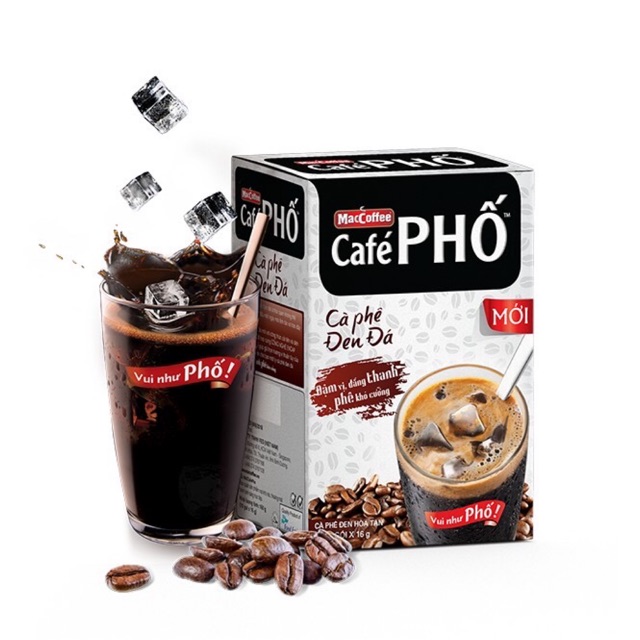 cafe phố đen đá 2in1 Maccoffee 10gói x 16g.