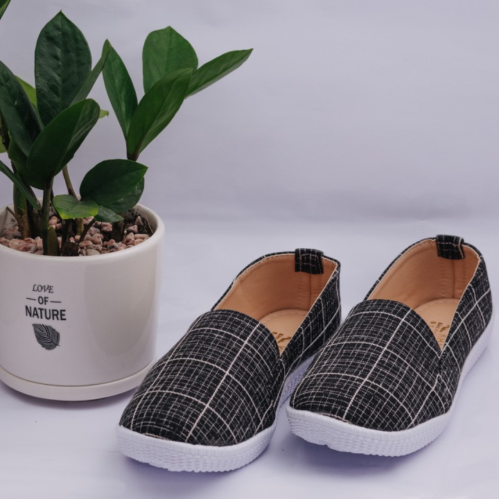 [HCM]GIÀY LƯỜI NỮ Ô VUÔNG MÀU HỒNG