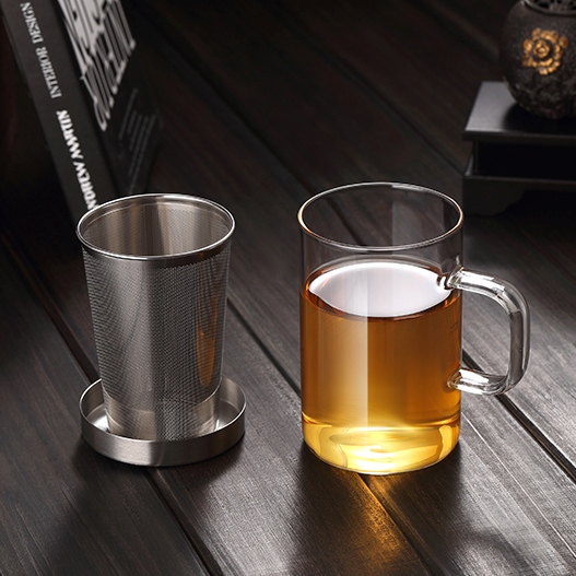 Glass tea cup with stainless filter Samadoyo S049B  - 350ml/ 500ml