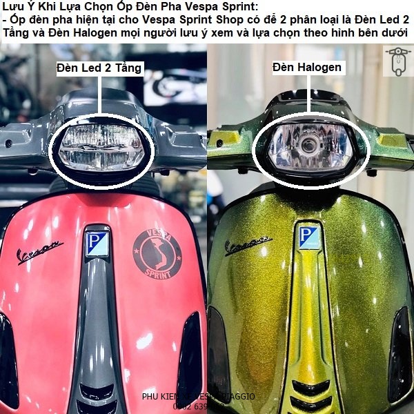 Viền Đèn Pha Vespa Sprint Loại Halogen