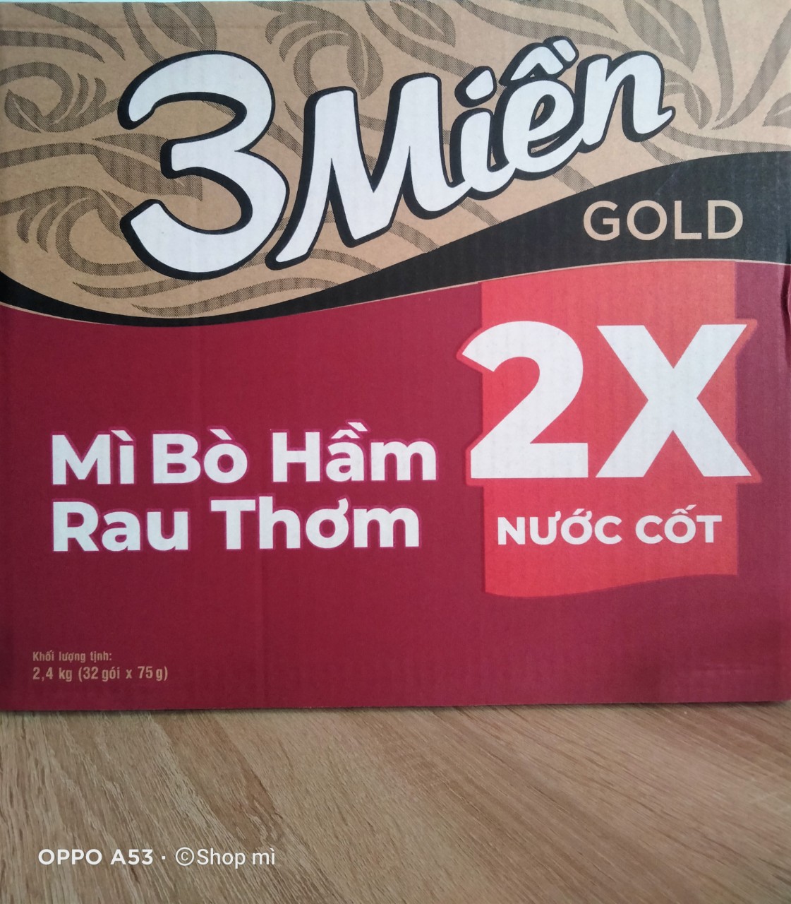 Thùng 30 gói mì 3 Miền GOLD 75gr 3 vị (bò + Chua cay đặc biệt + Chua cay Thái)