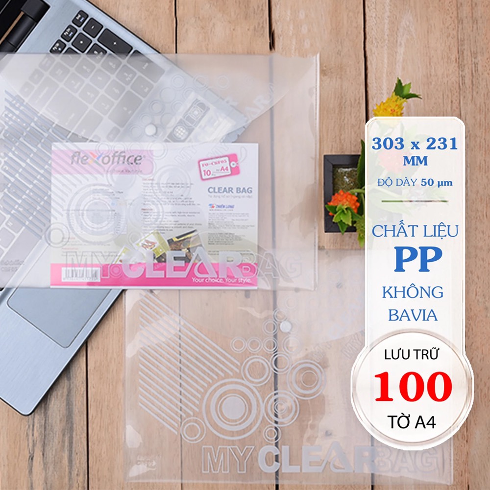 Bìa nút A4 Flexoffice có in FO-CBF05(FO-2434)