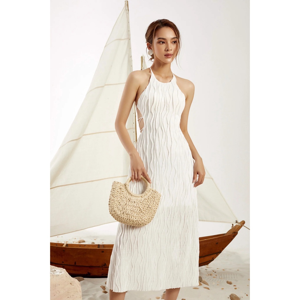 Đầm váy maxi đan dây hở lưng quyến rũ đi biển chụp hình by8492