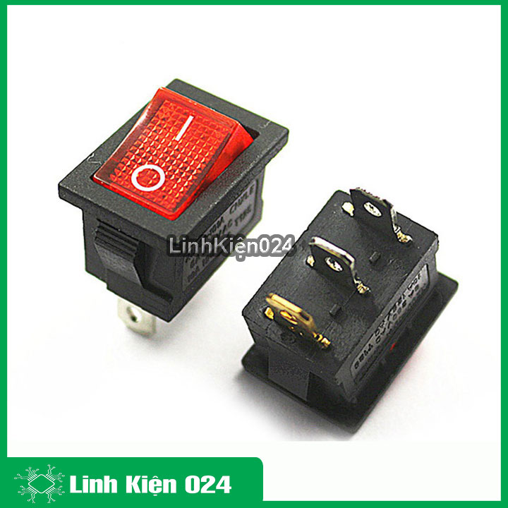 Bộ 10 công tắc bập bênh KCD1 250vac 6a có đèn