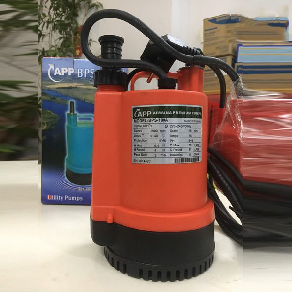Máy bơm chìm APP BPS 100 ( Không phao )/ BPS 100A ( Có Phao ) 220V (Bơm nước thải , nước hồ )