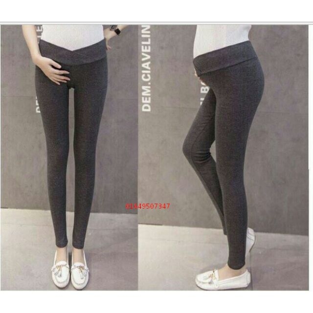 Quần Legging Bầu Cạp Chéo, Chất Cotton Đẹp