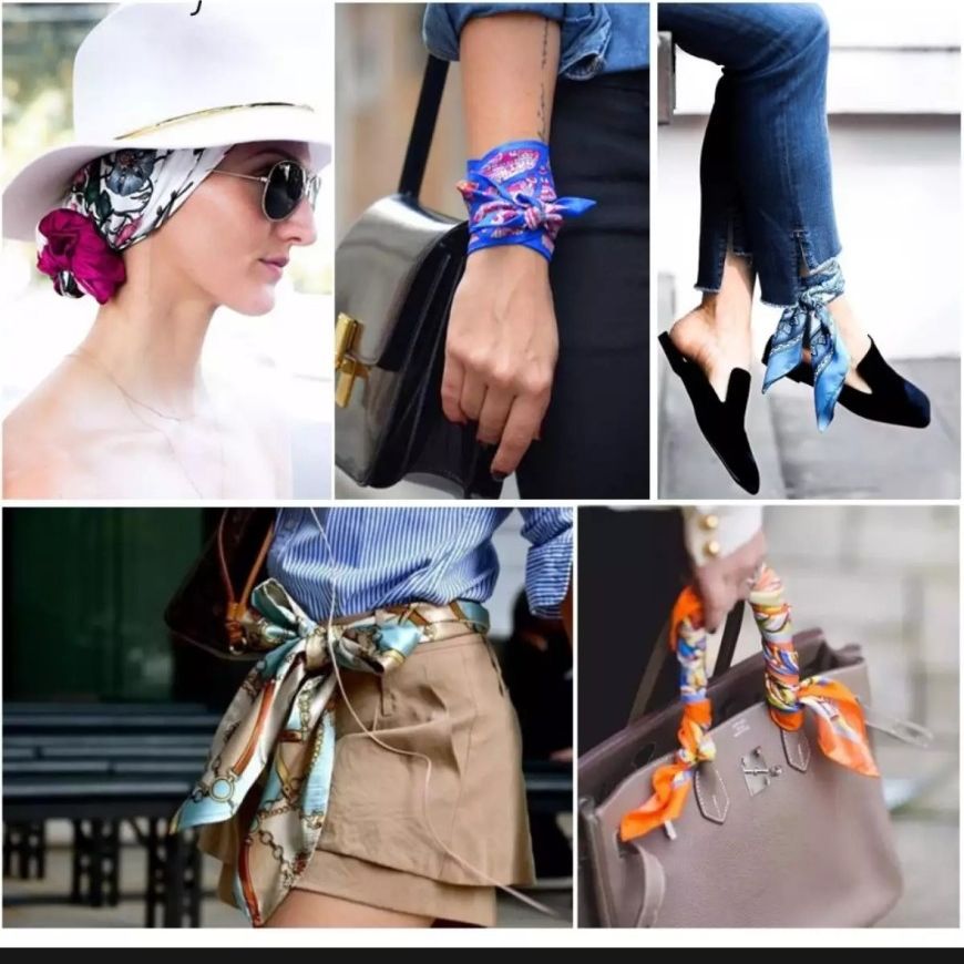 Khăn lụa vuông Bandana siêu xinh 70x70cm