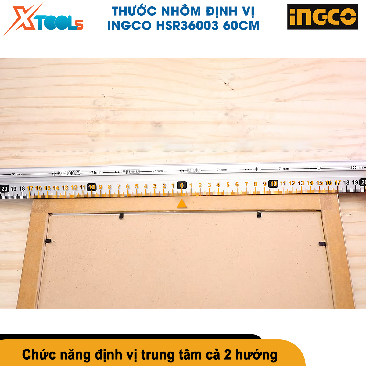 Thước nhôm định vị đa năng INGCO HSR36003 60cm thước thủy cân bằng xây dựng tích hợp đa chức năng, thang đo ổ cắm điện,... XTOOLs