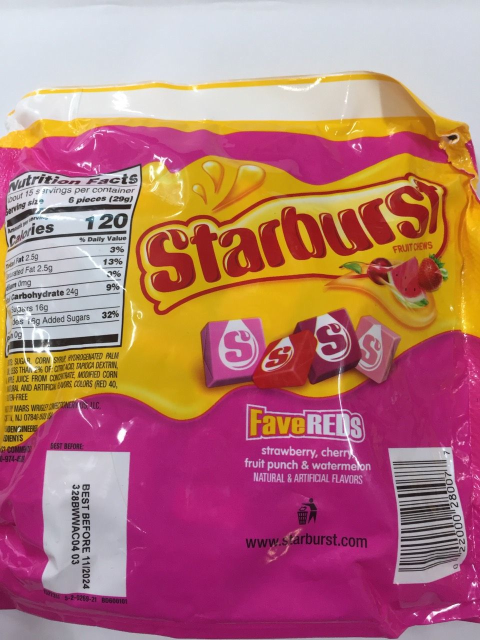 Kẹo mềm Starburst trái cây (442.3g) Hàng Nhập Mỹ