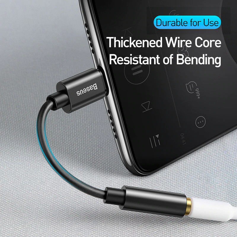 Đầu chuyển Type C sang Audio AUX 3.5mm Baseus L54 (Type-C Male to 3.5mm Female Adapter, built-in DAC, 24-bit/48kHz)