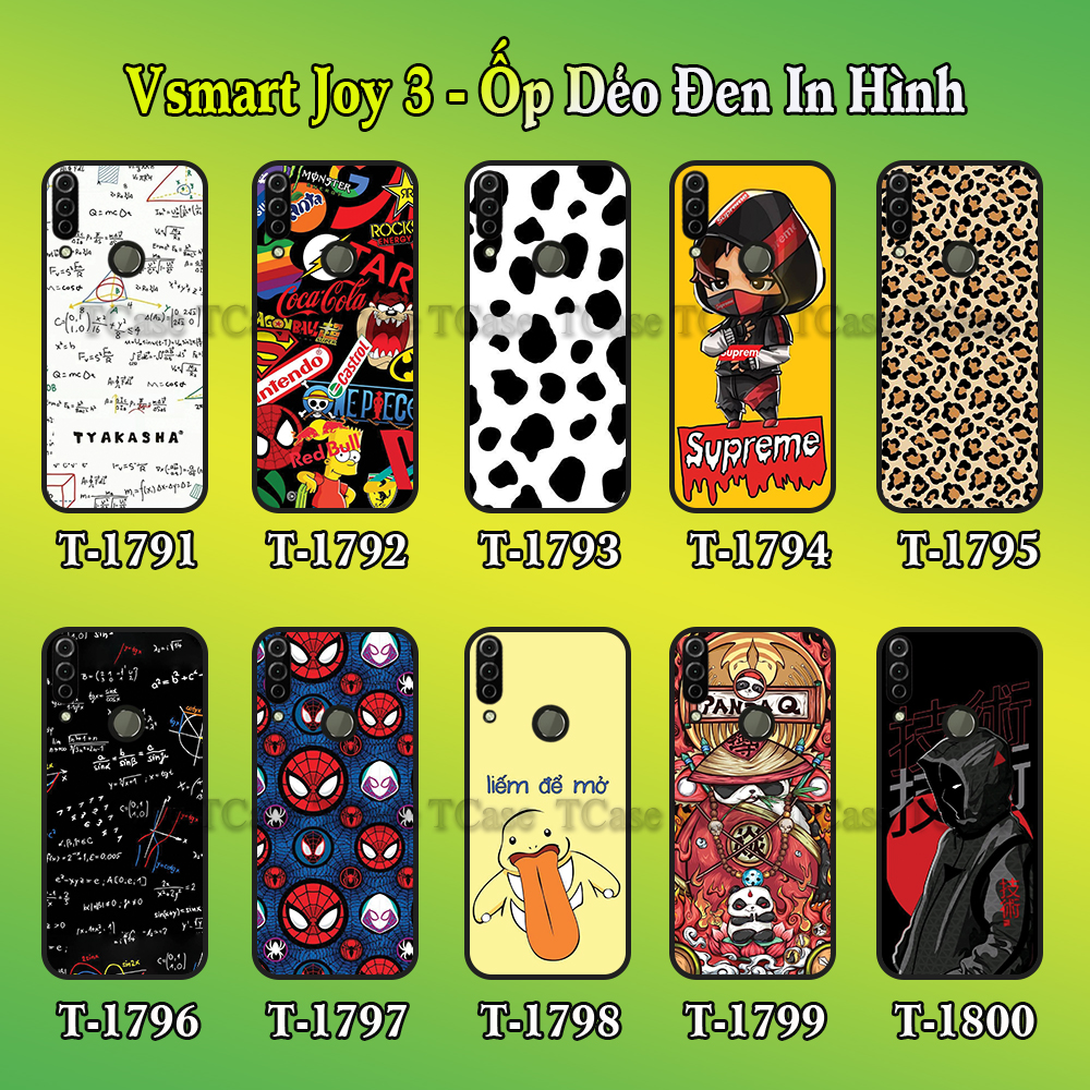 Ốp lưng Vsmart Joy 3 dẻo đen in hình Nhiều Mẫu Phần A