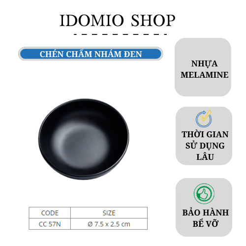 2 Chén Nước Chấm Tròn Melamine Màu Đen– CC57N