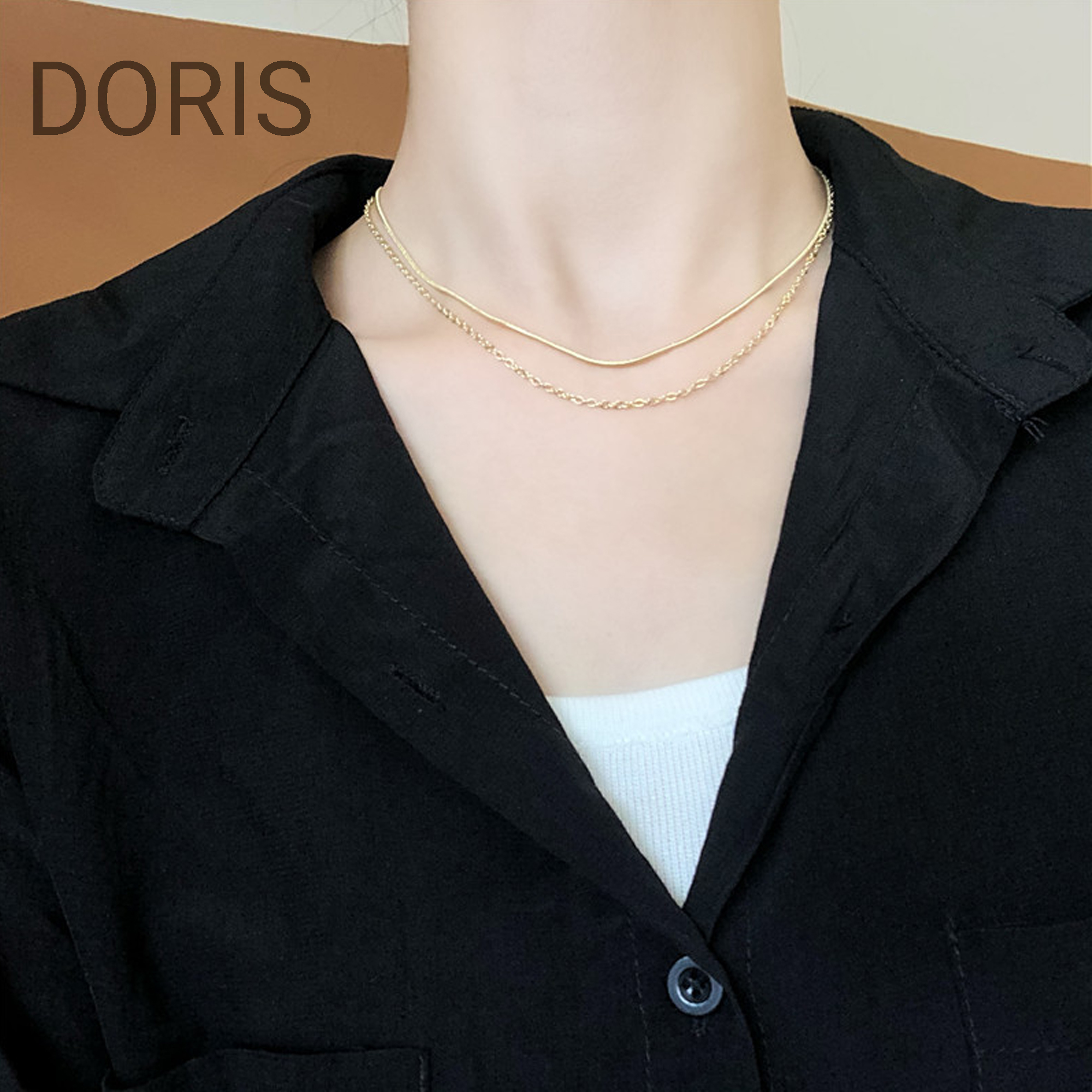 Dây chuyền nữ 2 Sợi Trơn basic - DORIS HOUSE
