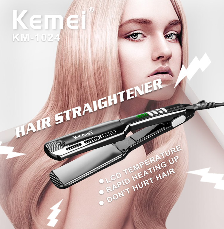 Máy Duỗi Thẳng Tóc Giúp Mượt Tóc Kemei Km - 1024