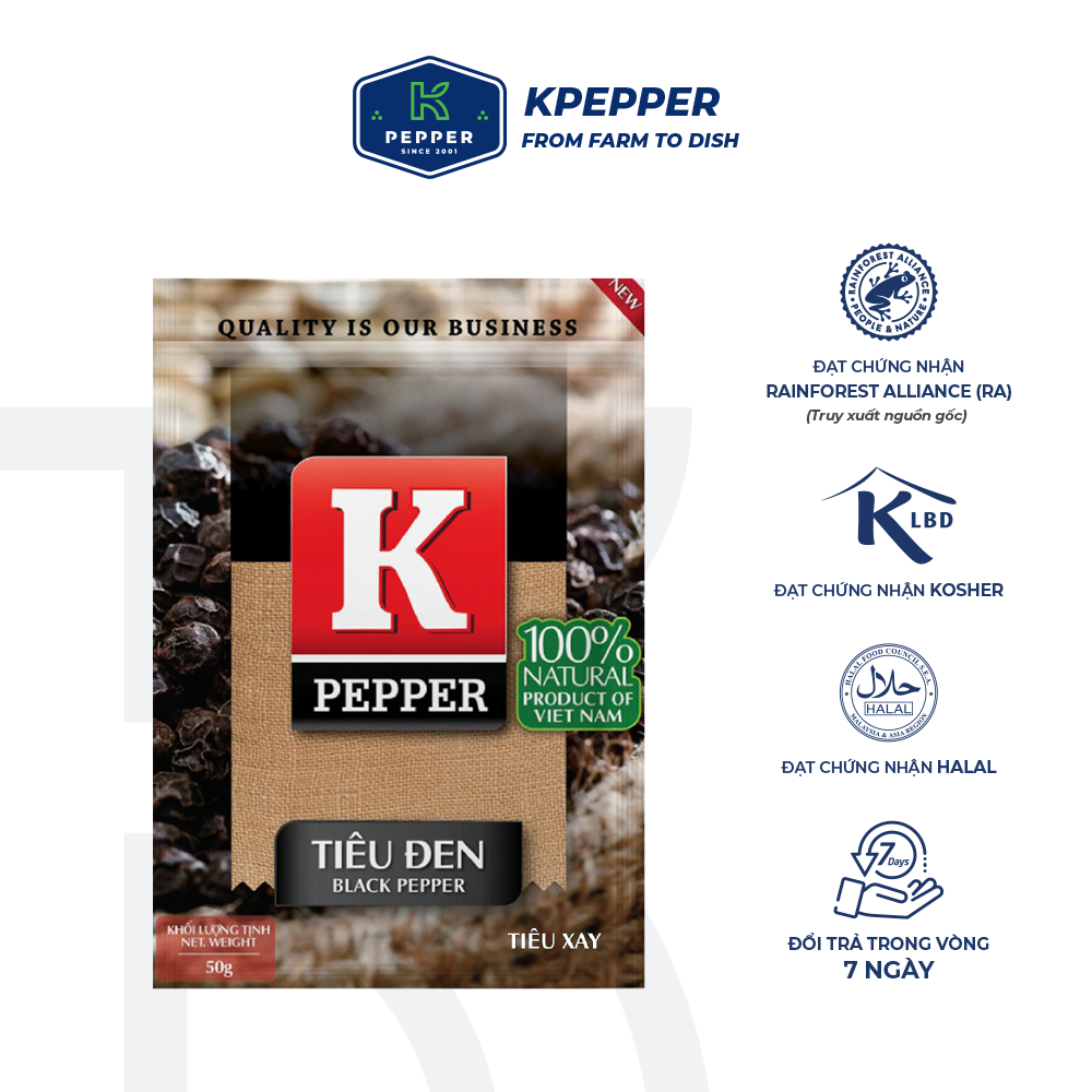 Tiêu đen xay túi K Pepper 50g