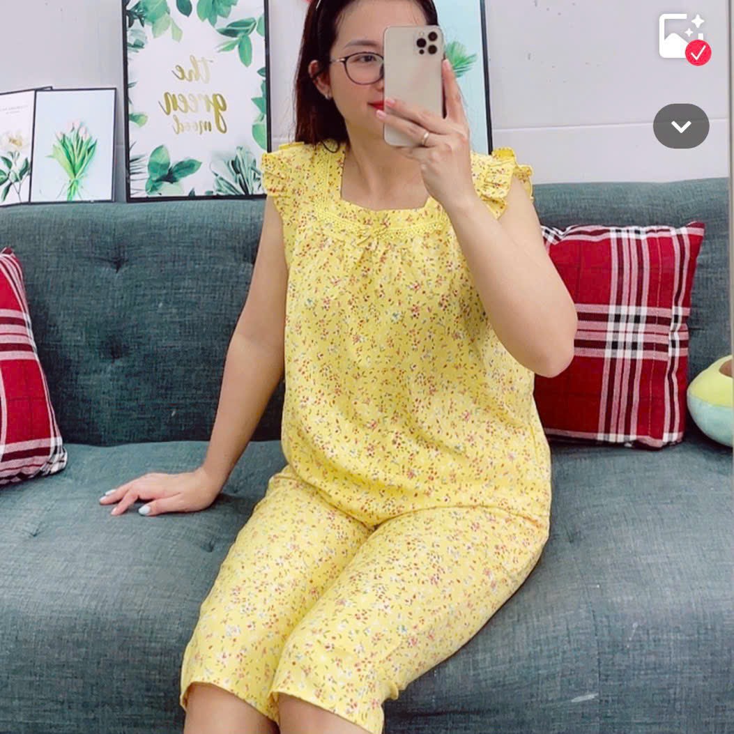 Set đồ nữ pijama lụa satin cao cấp tay ngắn quần lửng siêu hot 2022-CÓ TÚI QUẦN