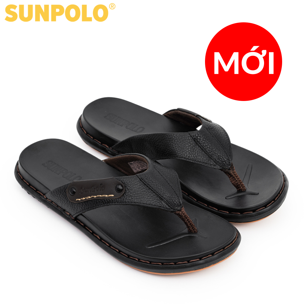 Dép kẹp nam da bò sunpolo kep022