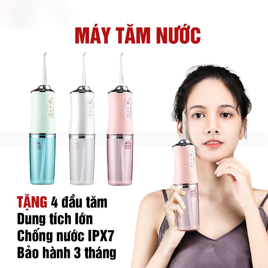 Máy Tăm Răng Nước Máy Tăm Nước Cầm Tay - Tăm Nước Vệ Sinh Răng Miệng Oral irrigator - Sạc USB Chống Nước Công nghệ Châu Âu.
