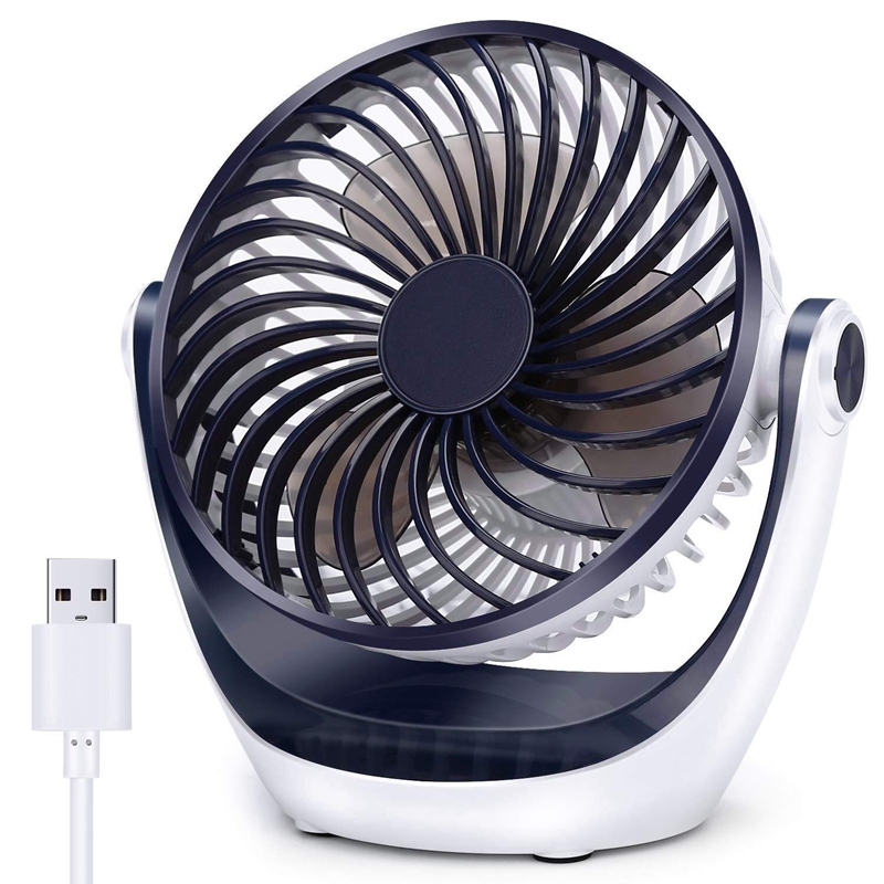 Desk Fan Small Table Fan With Strong Airflow Ultra Quiet Portable Fan Speed Adjustable Head 360°Rotatable Mini Personal Fan For Home Office Bedroom Table And Desktop