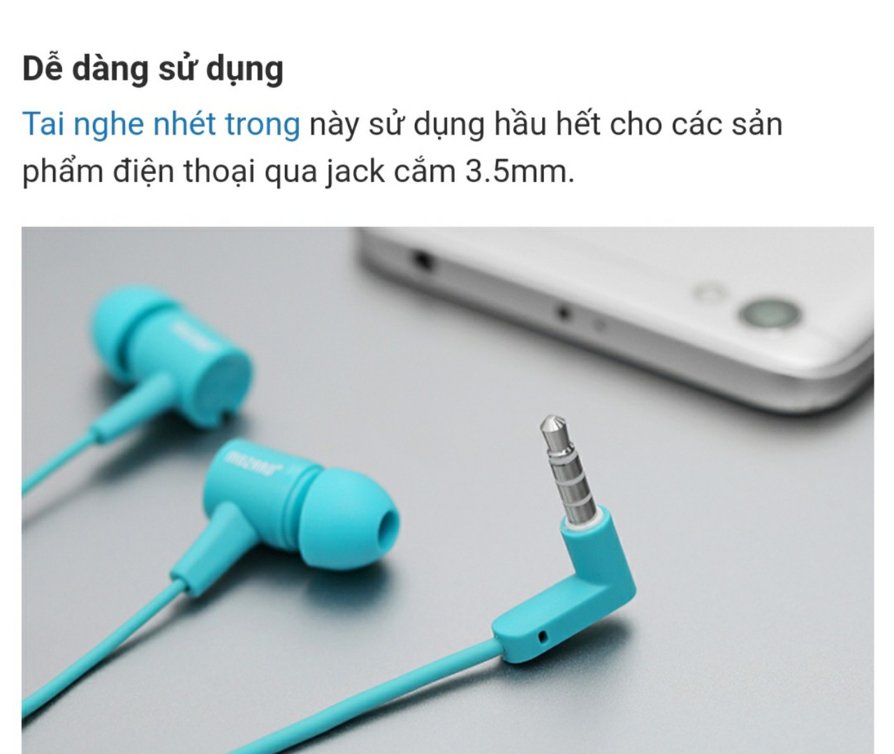 Tai nghe EP Mozard DS510-WB (Xanh) 98%