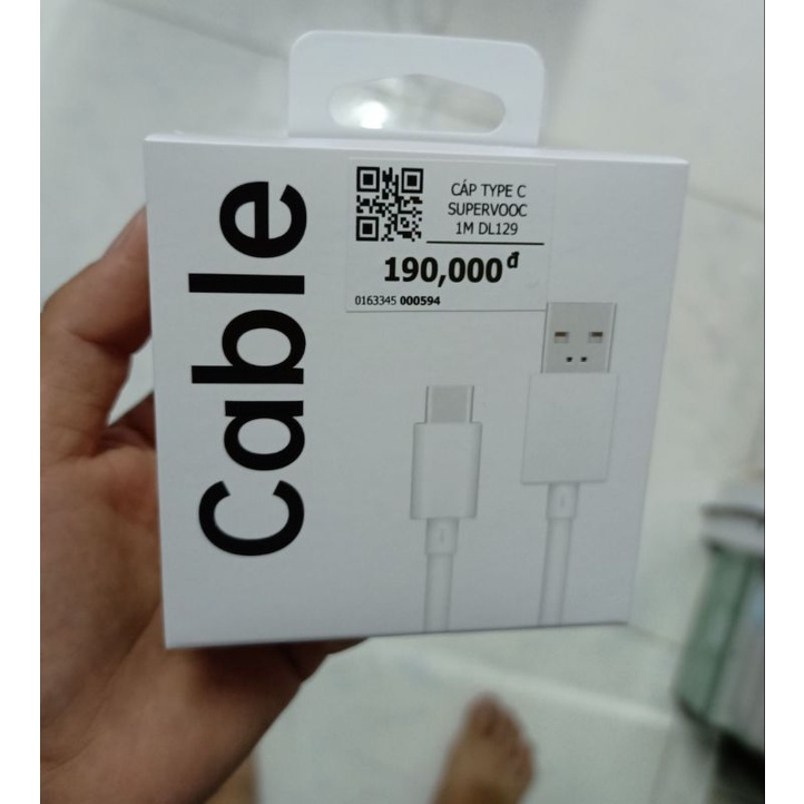 Cáp Type C SuperVOOC 1m OPPO DL129 Trắng