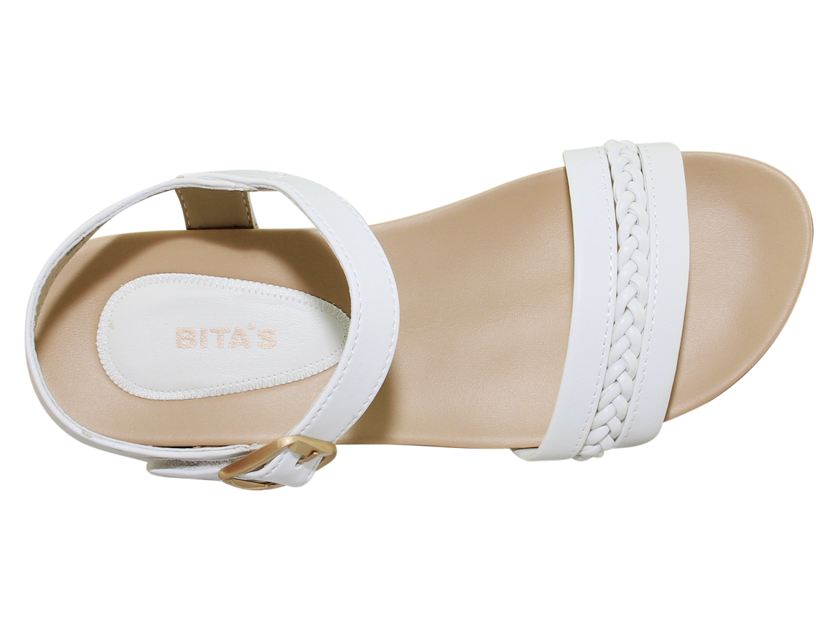 SANDAL ĐẾ BẰNG NỮ Bita's SYN.259 (Đen + Hồng + Kem + Trắng)