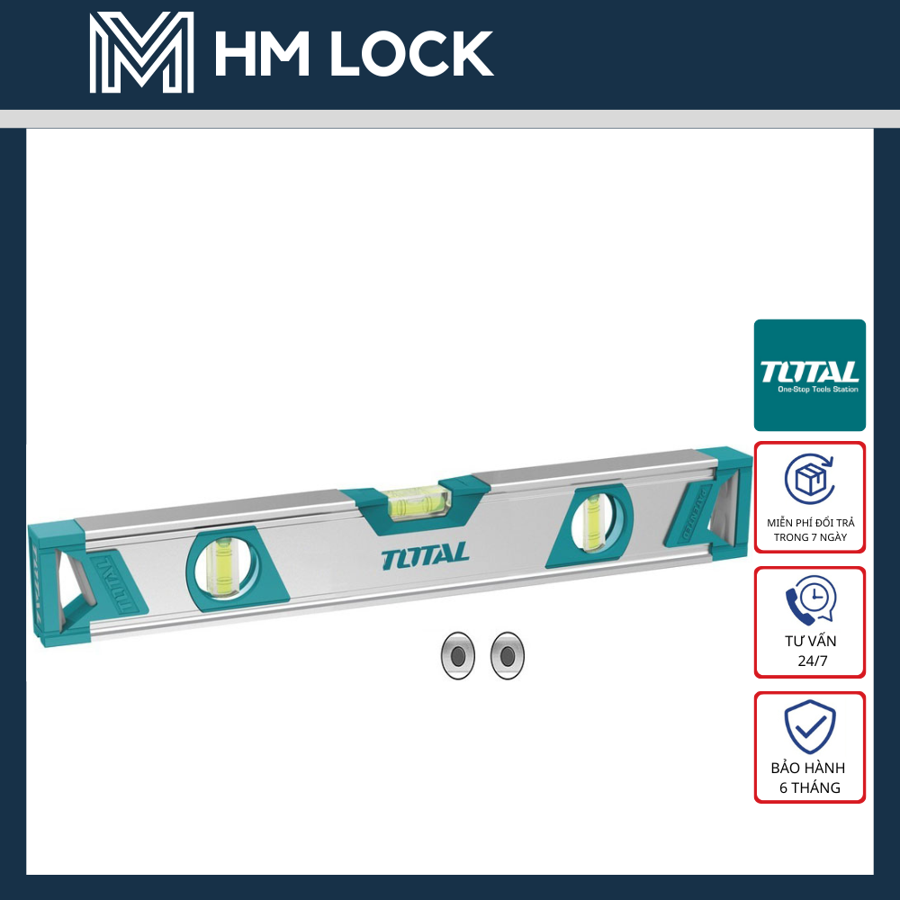 Thước thủy kèm nam châm hút 40, 60, 80, 100, 120, 150cm total - hàng chính hãng - hm lock